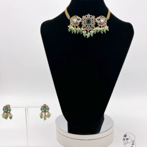 Emerald Elegance Peacock Choker Set