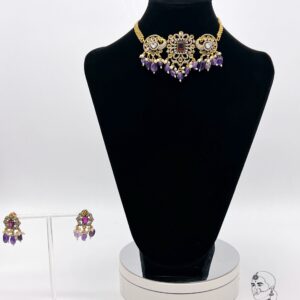 Purple Peacock Choker Set