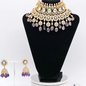 Biruntha - Imposing Polki Kundan Bridal Necklace Set