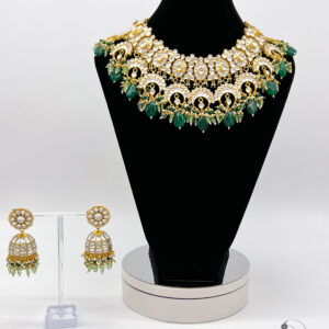 Imani - Radiant Pachi Kundan Bridal Necklace Set