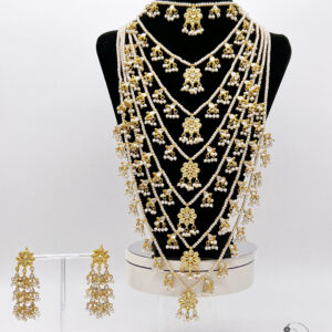Roshni - Extravagant Multi-Layered Royal Pachi Kundan Bridal Necklace Set