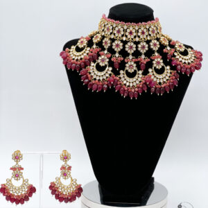 Jamila - Dazzling Polki Kundan Bridal Necklace Set