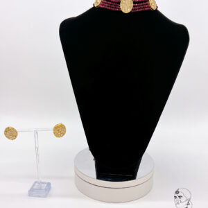 Maroon Kundan Choker Set