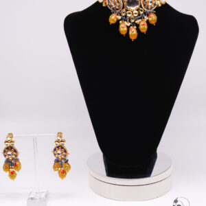 Yellow Kundan Choker Necklace Set
