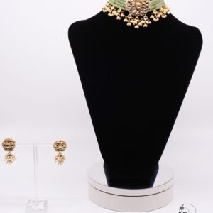 Pastel Green Kundan Choker Necklace Set