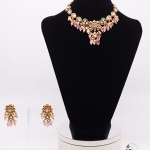 Pink Kundan Choker Necklace Set