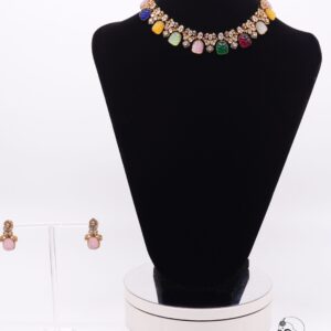 Multicolor Crystal Stone Necklace Set