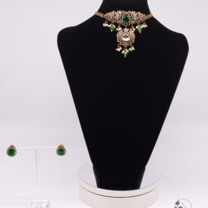 Green Kundan Choker Necklace Set
