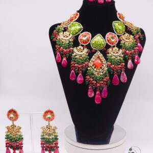 Zoya - Pearlescent Bridal Necklace Set